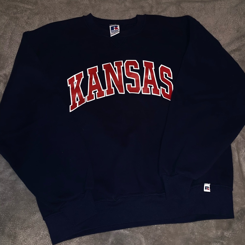 Vintage 90s Russell Athletics KU (Kansas) CREWNECK